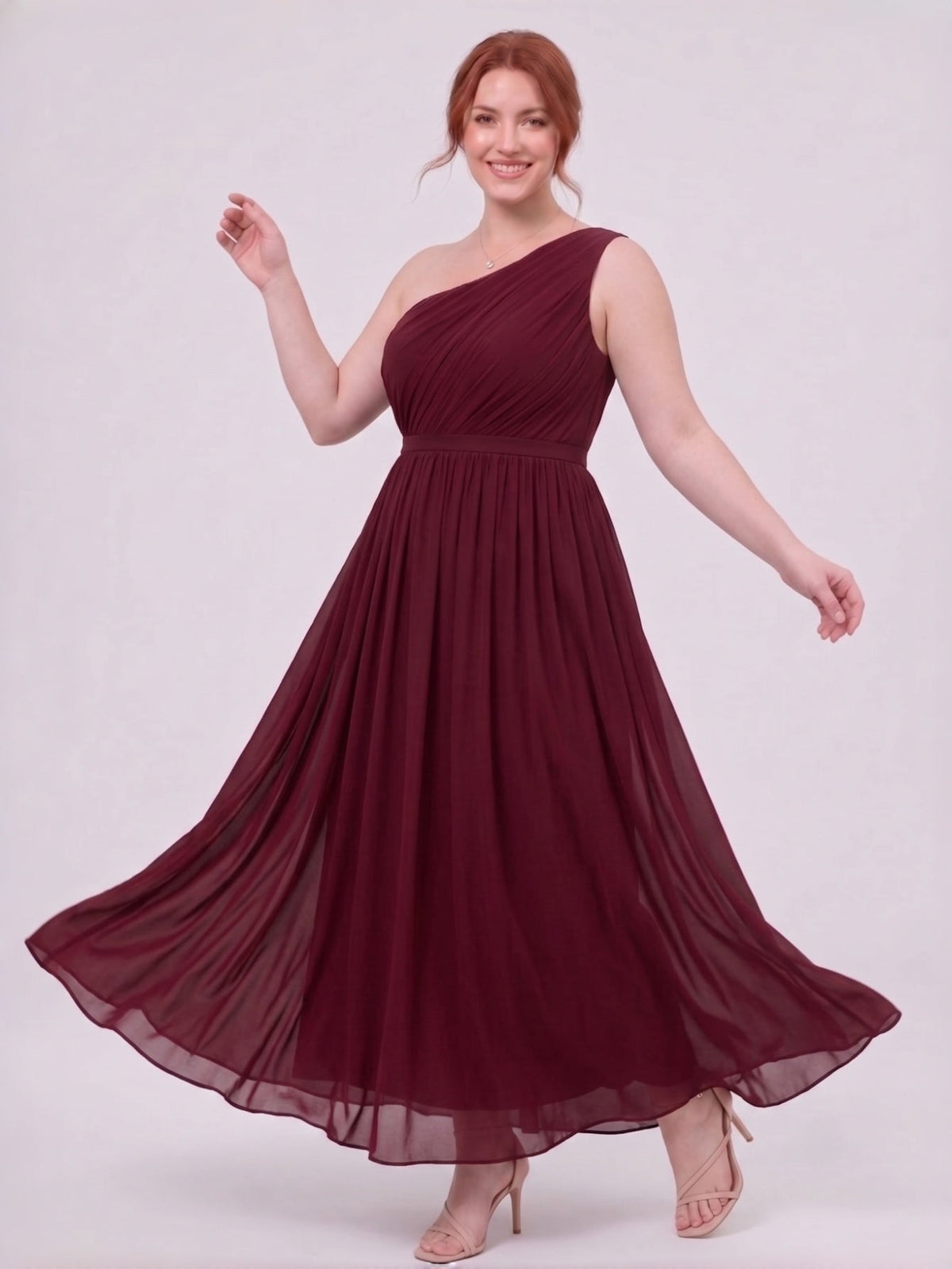 Larui  Plus-Size Women's One-Shoulder  Dress