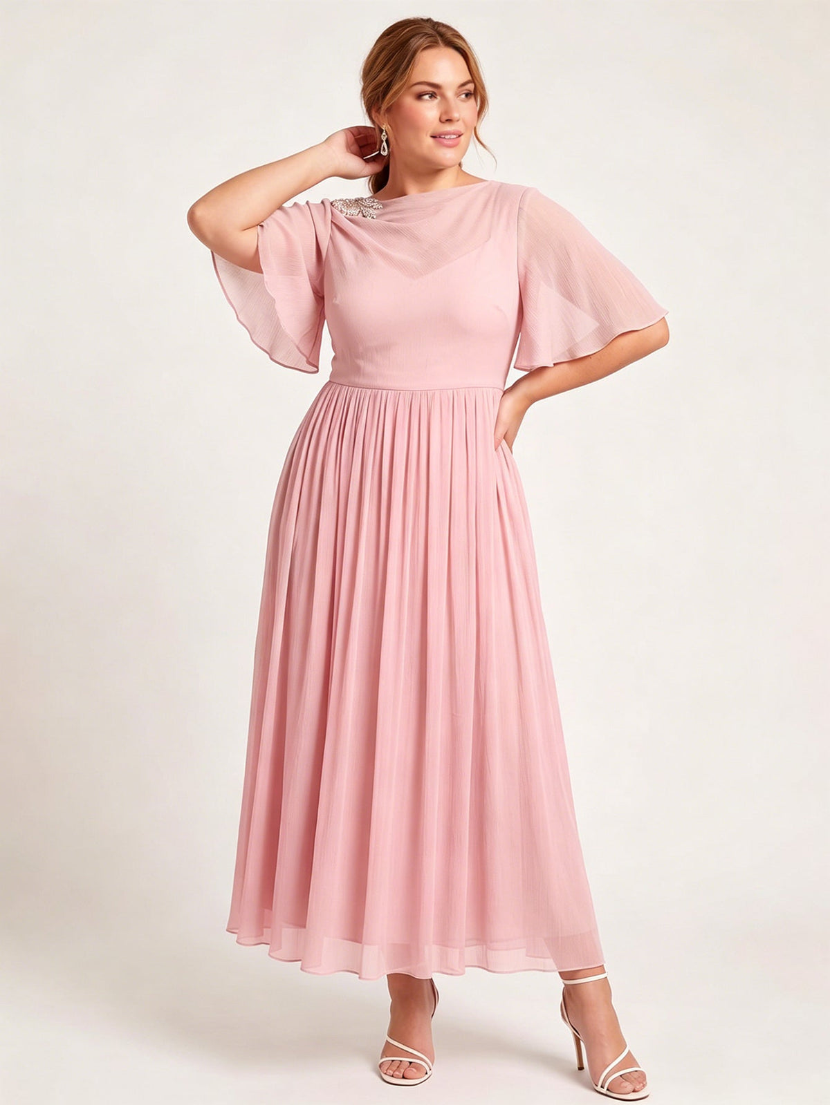 Larui Plus Size Women's Chiffon Dress