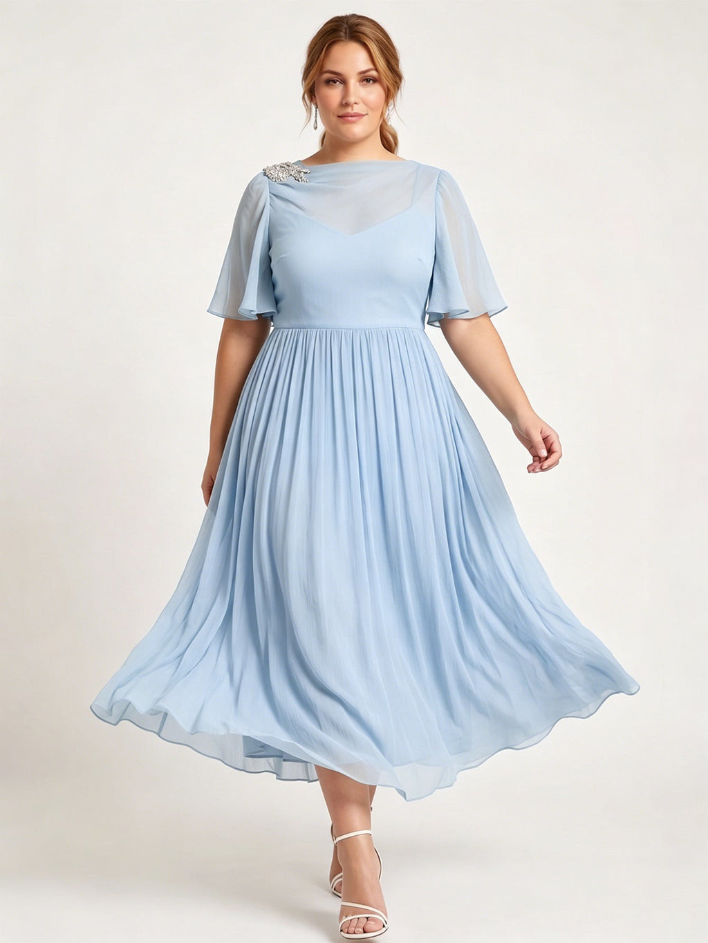 Larui Plus Size Women's Chiffon Dress
