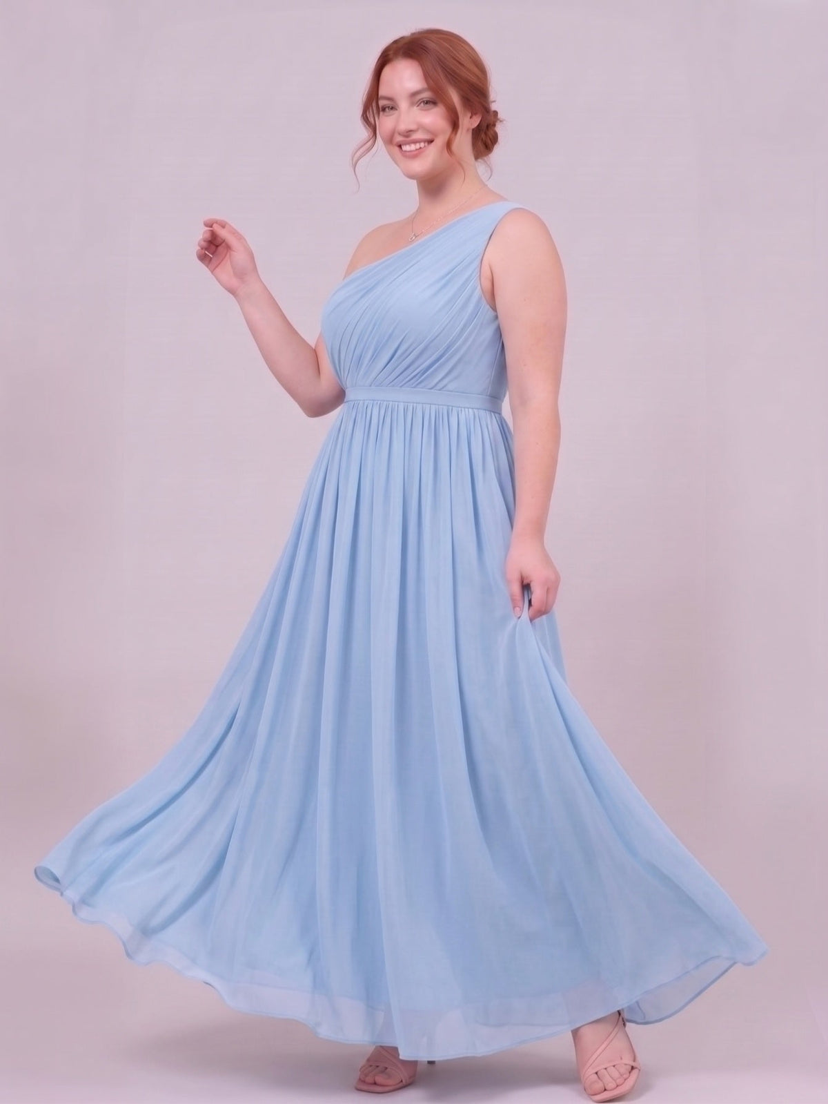Larui  Plus-Size Women's One-Shoulder  Dress
