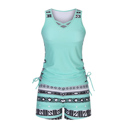 🔥LAST DAY 60% OFF - Miraclesuit Women's 2-Piece Tummy Control Tankini Set with Built-In Bra – Flattering Boho Swimwear with Shorts🔥 Buy 2 Free Shipping
