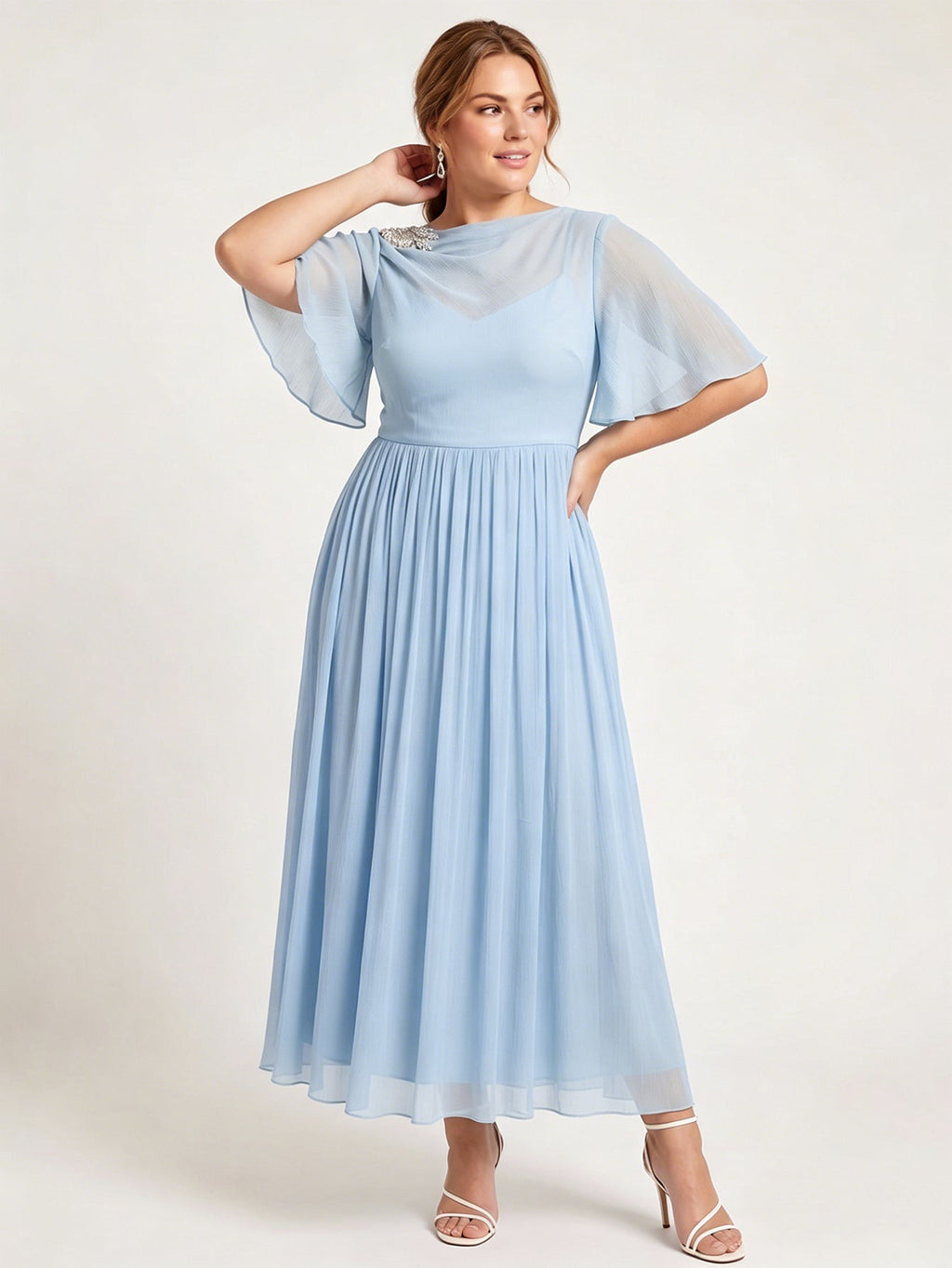 Larui Plus Size Women's Chiffon Dress