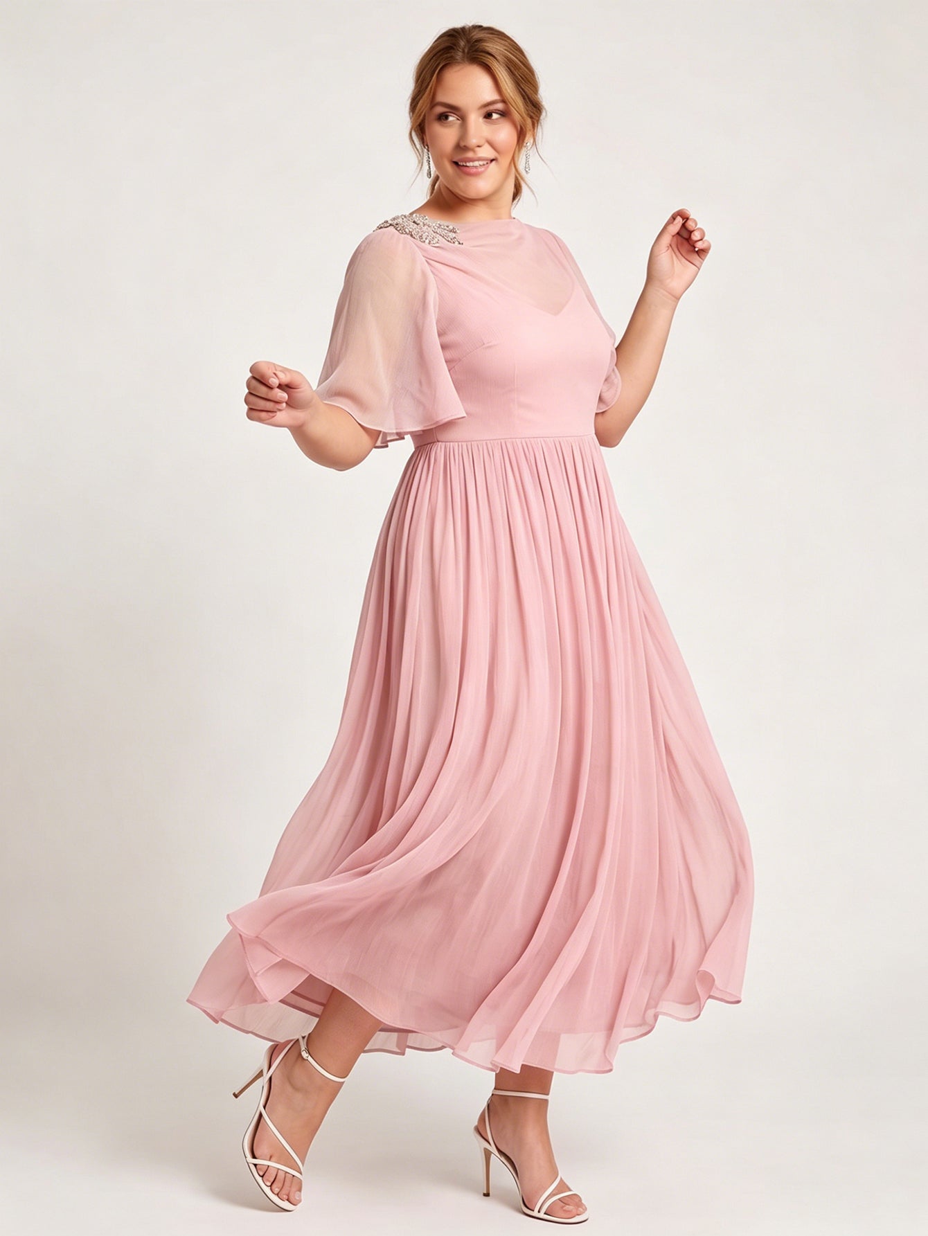 Larui Plus Size Women's Chiffon Dress