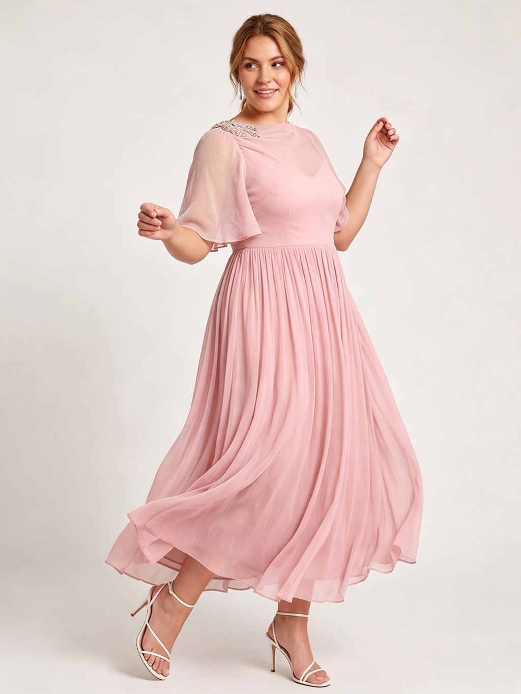Larui Plus Size Women's Chiffon Dress