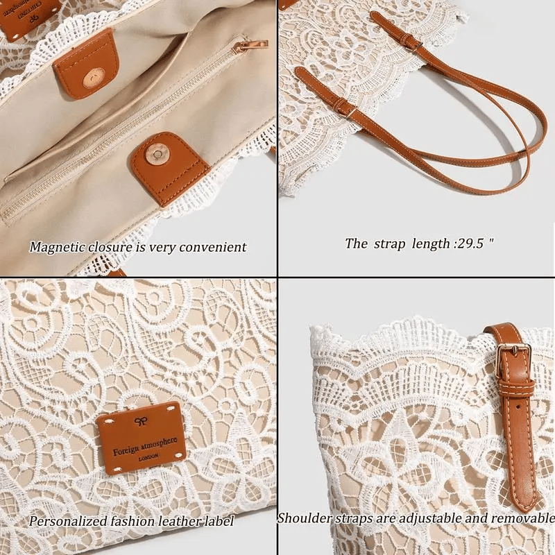 Vintage Lace Shoulder Bag – Elegant Crossbody Purse for Every Occasion 🤍👜