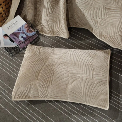 Desert Boho Leaf Quilted Fleece Bedspread Set