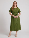 Larui Plus Size Women's Short Sleeves Dress