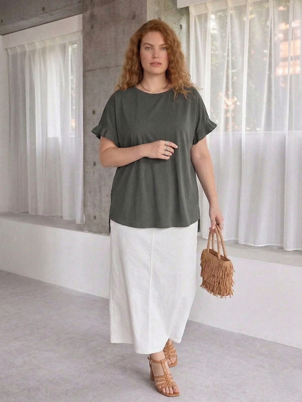 Larui Plus Size Women's Short Sleeves Top