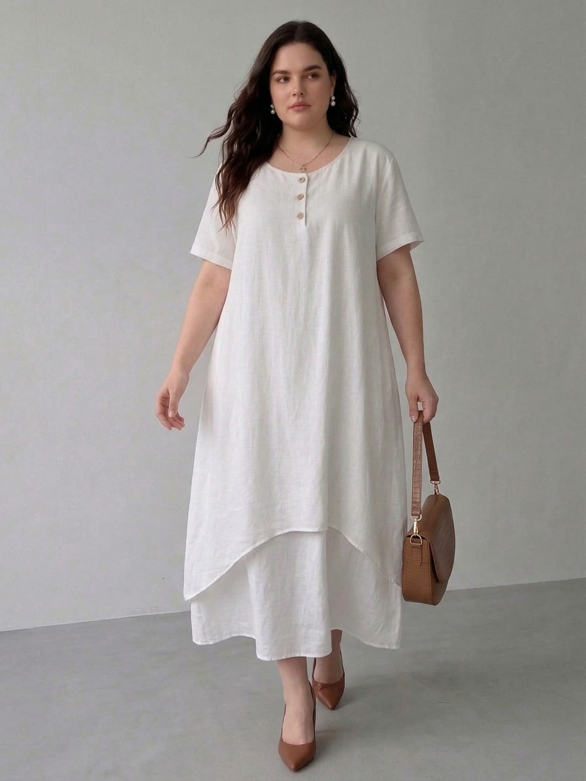 Larui Plus Size Women's Linen Dress