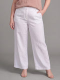 Larui Plus Size Women's Linen Pocket Full Length Pants