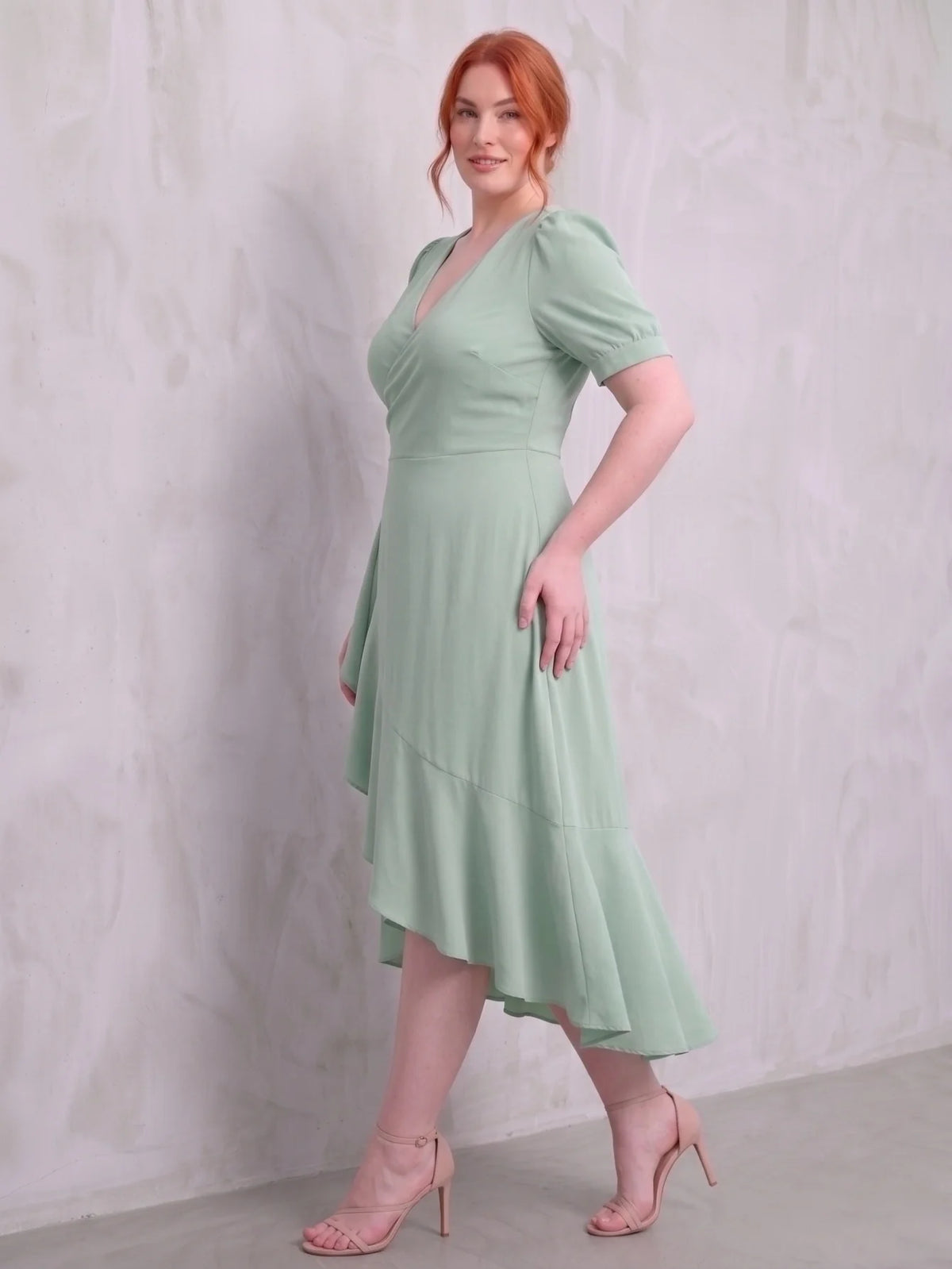 Larui Plus-Size Women's French Romantic One-Piece Wrap Dress