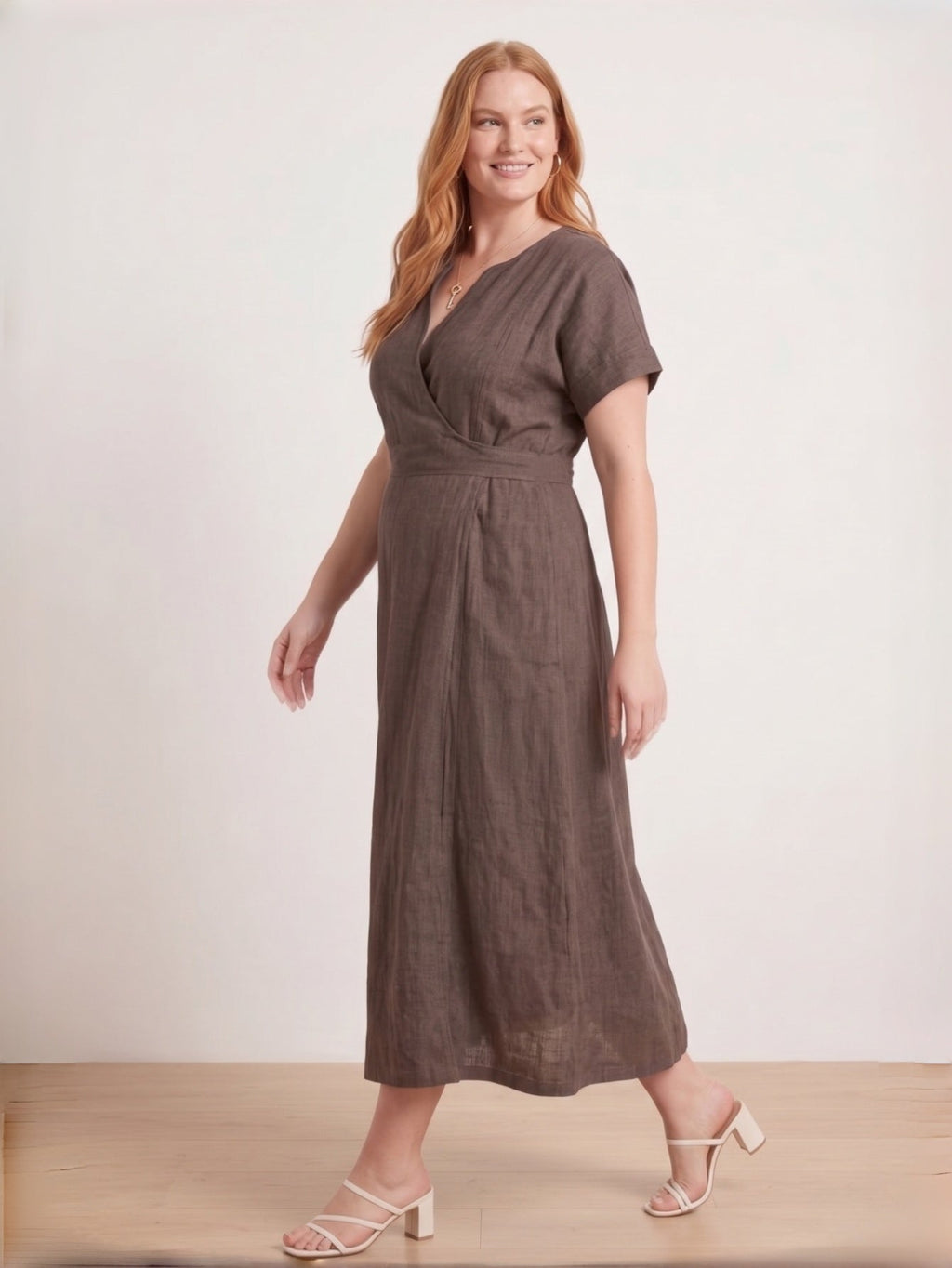 Larui Plus Size Women's Short Sleeves Dress