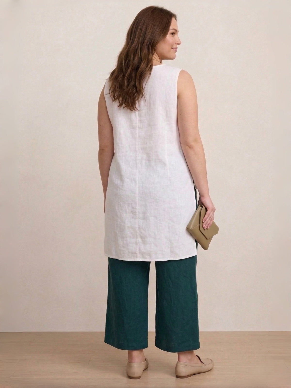 Larui Plus Size Women's Linen Casual Sleeveless Vest