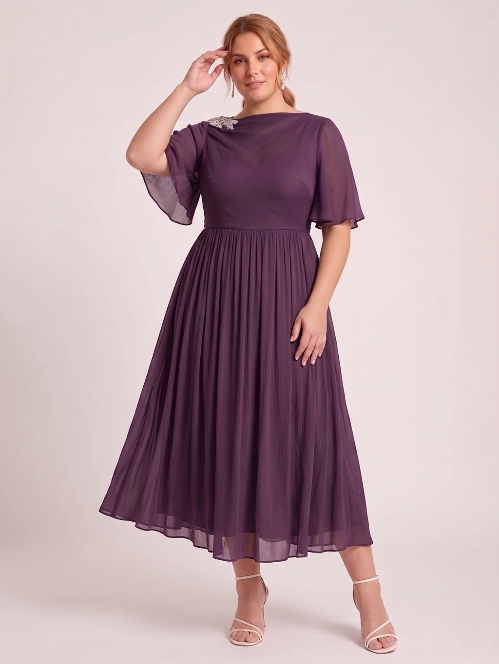 Larui Plus Size Women's Chiffon Dress