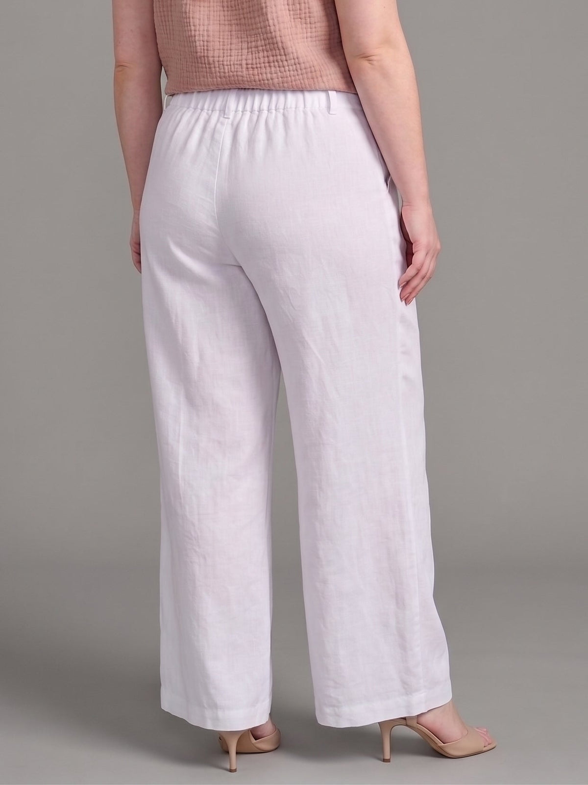 Larui Plus Size Women's Linen Pocket Full Length Pants