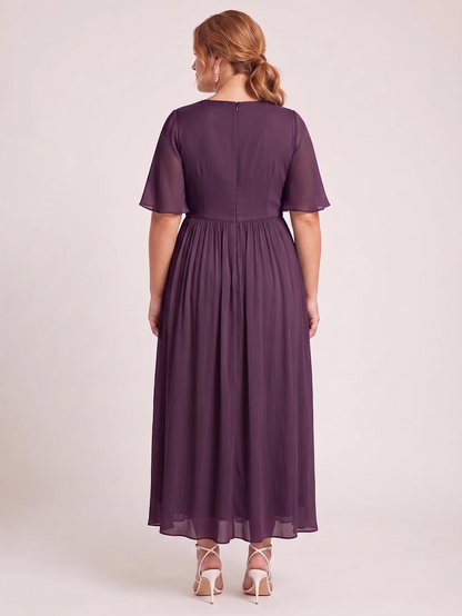 Larui Plus Size Women's Chiffon Dress