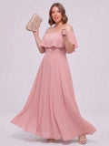 Larui Plus-Size Elegant Off-Shoulder Chiffon Dress