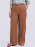 Larui Plus Size Women's Linen Pocket Full Length Pants