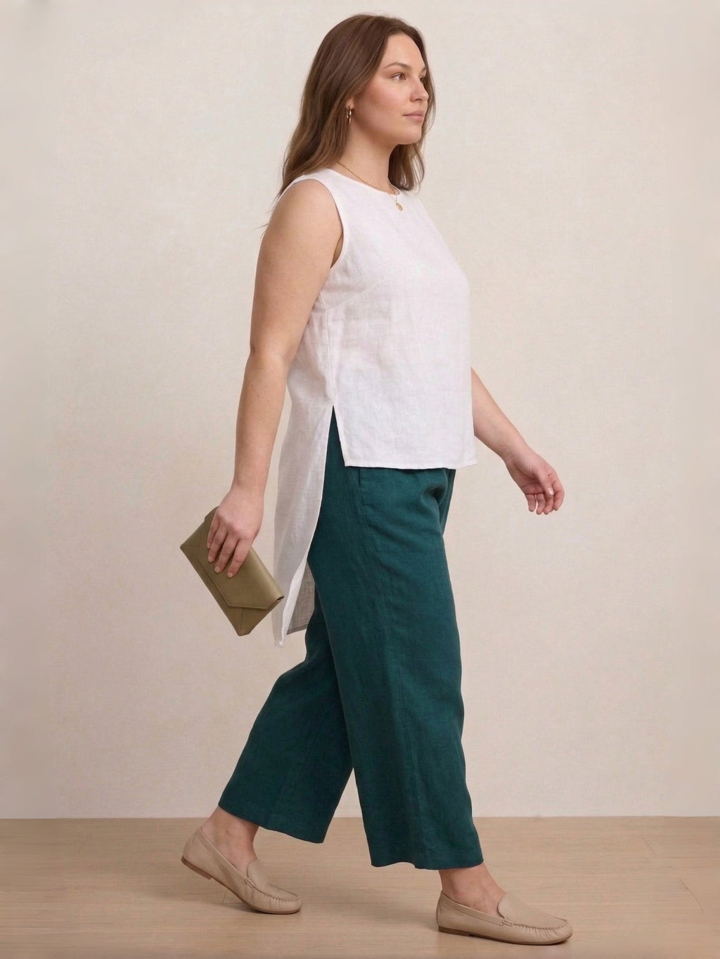 Larui Plus Size Women's Linen Casual Sleeveless Vest