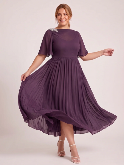 Larui Plus Size Women's Chiffon Dress