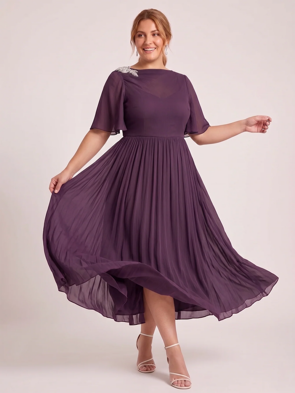 Larui Plus Size Women's Chiffon Dress