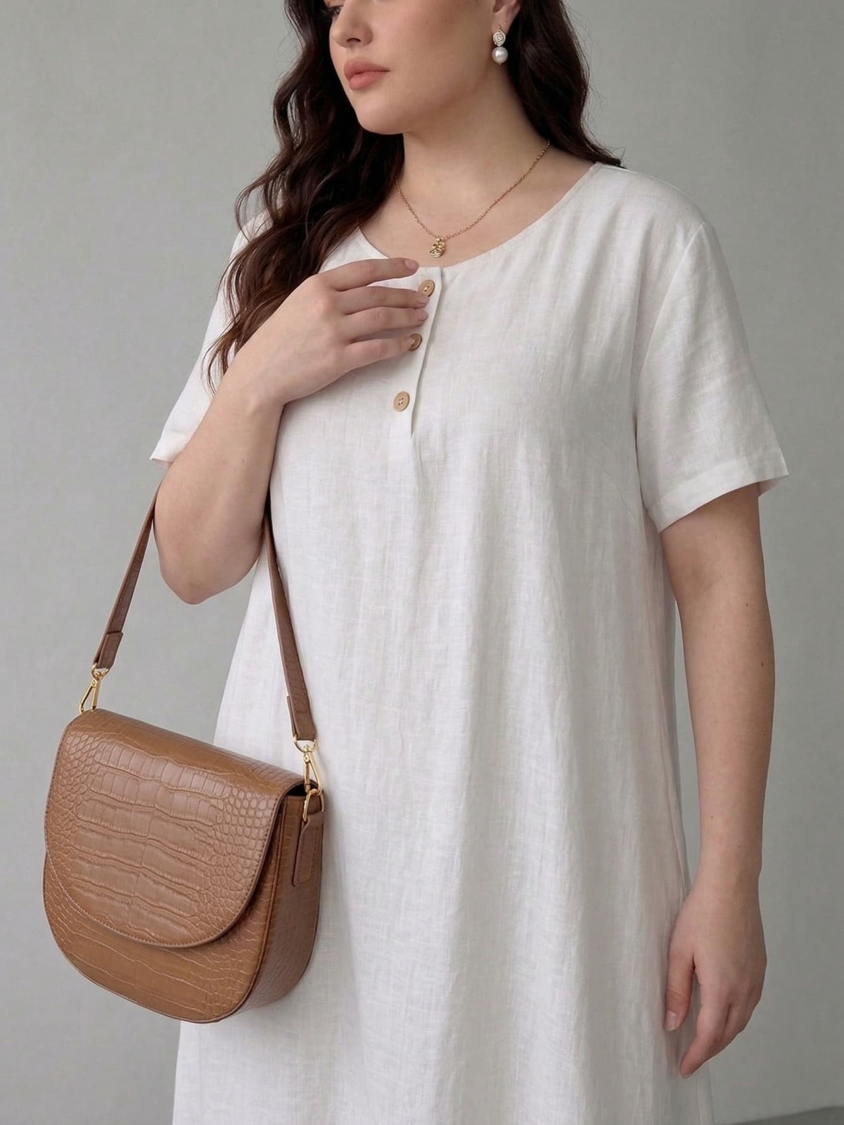 Larui Plus Size Women's Linen Dress