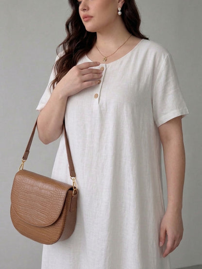 Larui Plus Size Women's Linen Dress