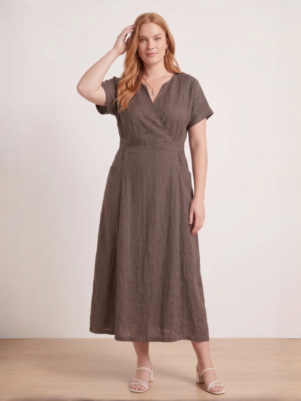 Larui Plus Size Women's Short Sleeves Dress