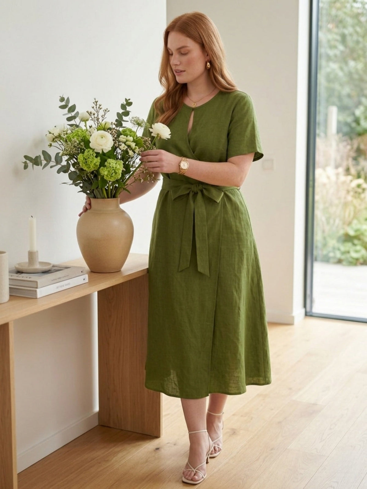 Larui Plus Size Women's Short Sleeves Dress