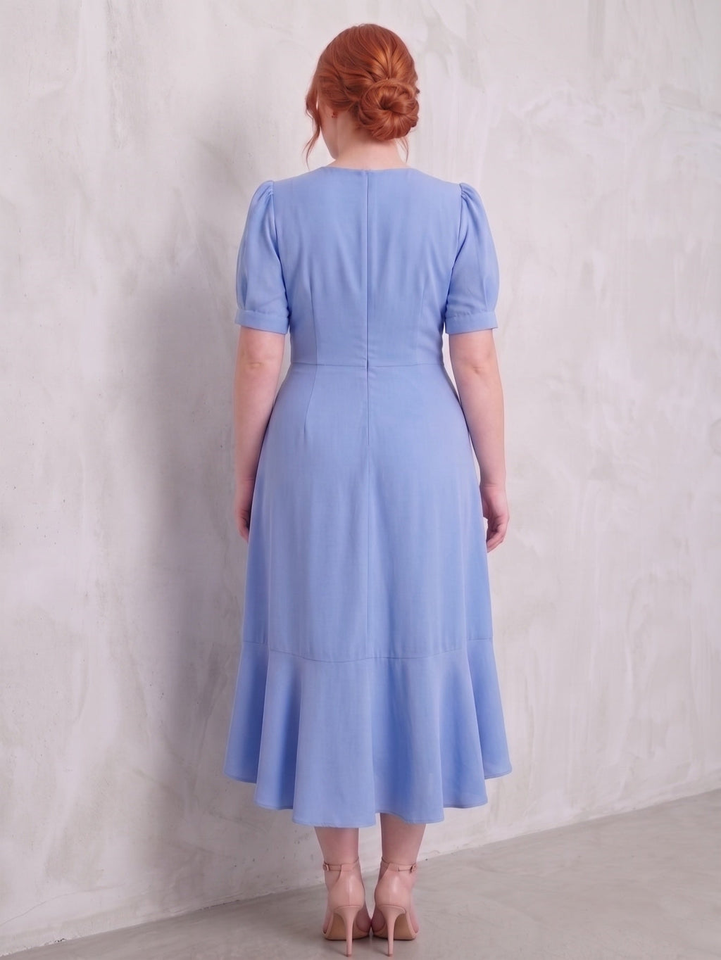 Larui Plus-Size Women's French Romantic One-Piece Wrap Dress