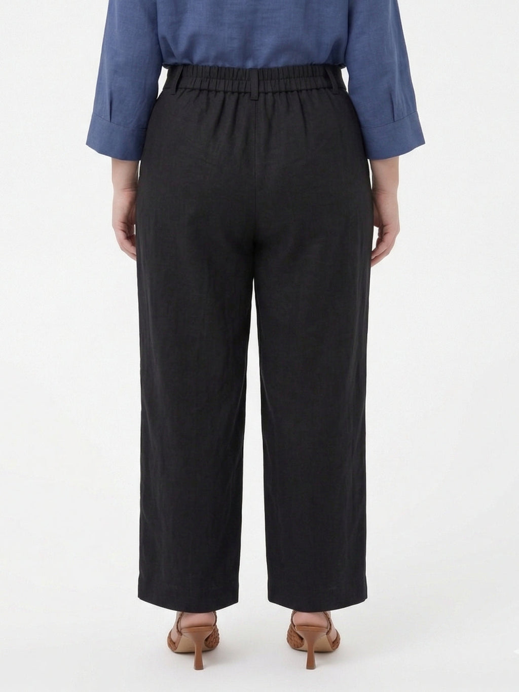 Larui Plus Size Women's Linen Pocket Full Length Pants