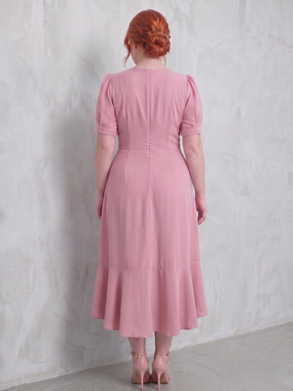 Larui Plus-Size Women's French Romantic One-Piece Wrap Dress