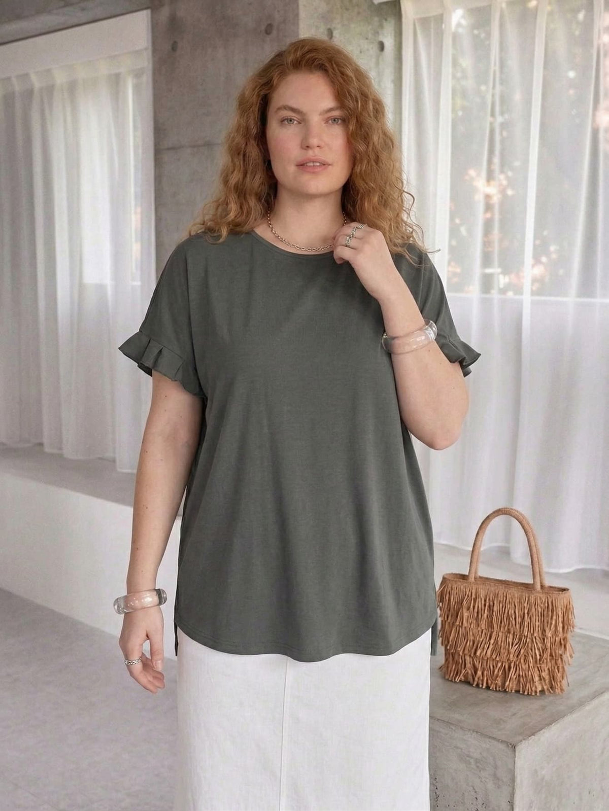 Larui Plus Size Women's Short Sleeves Top
