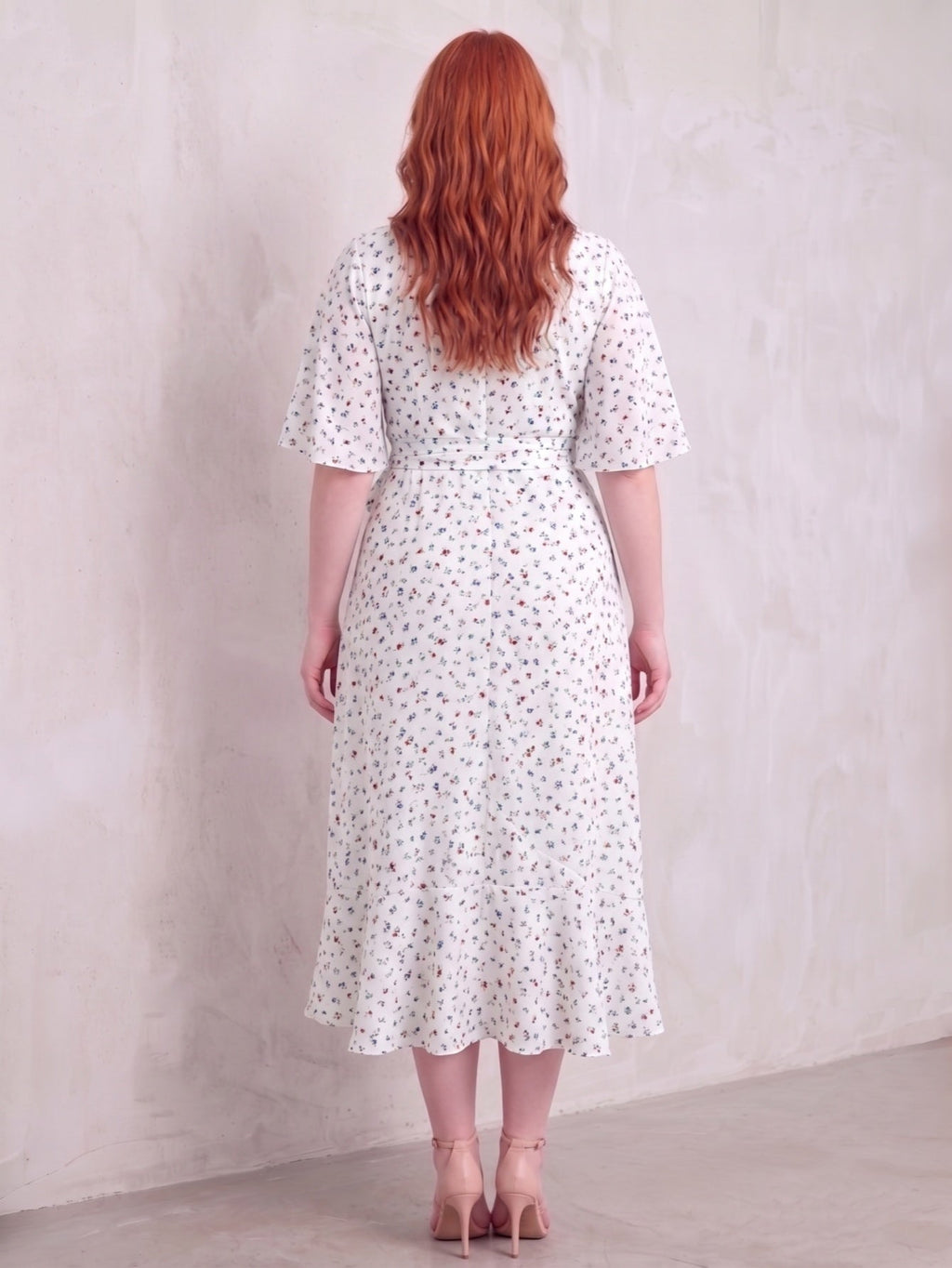 Larui Plus Size Printed Tie-Waist Wrap Dress