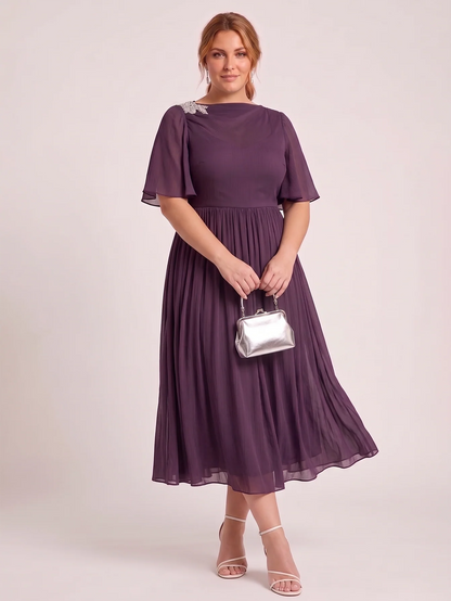 Larui Plus Size Women's Chiffon Dress