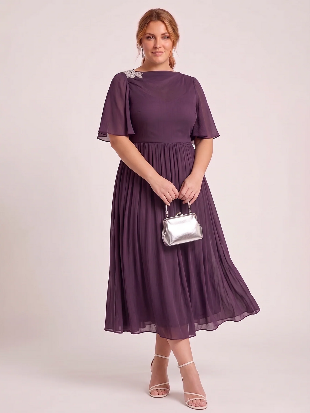 Larui Plus Size Women's Chiffon Dress