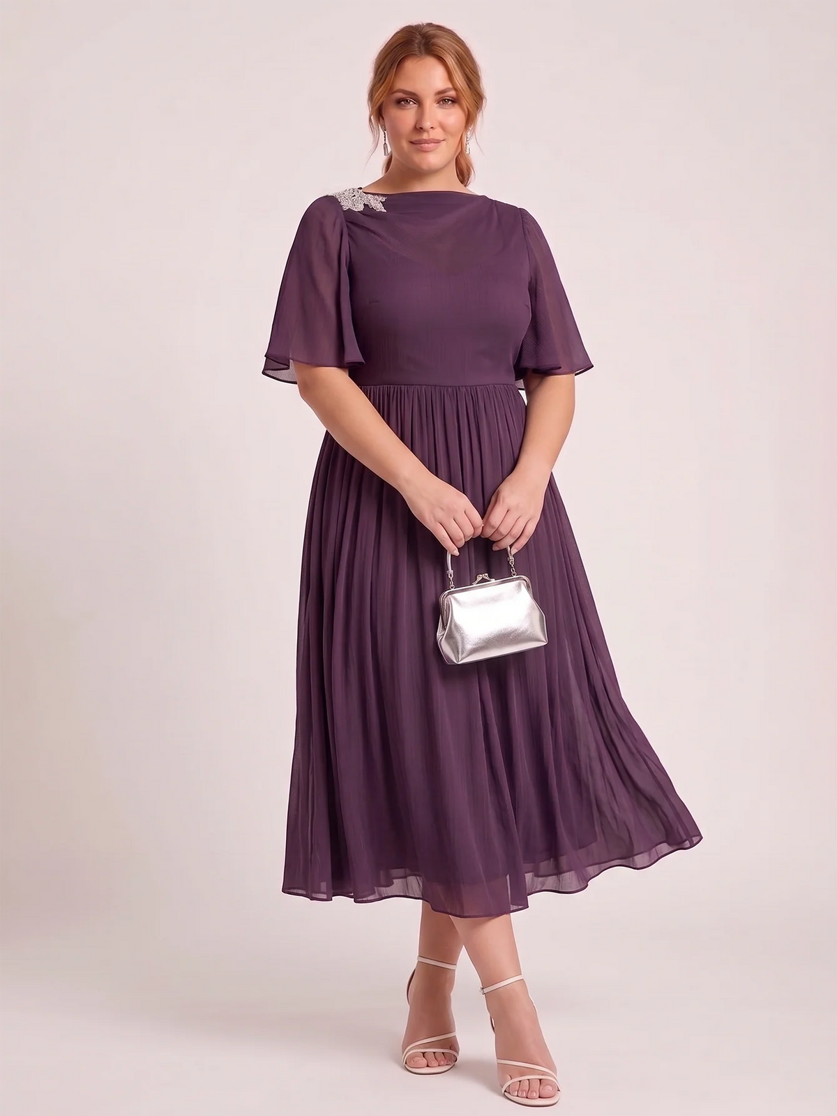Larui Plus Size Women's Chiffon Dress