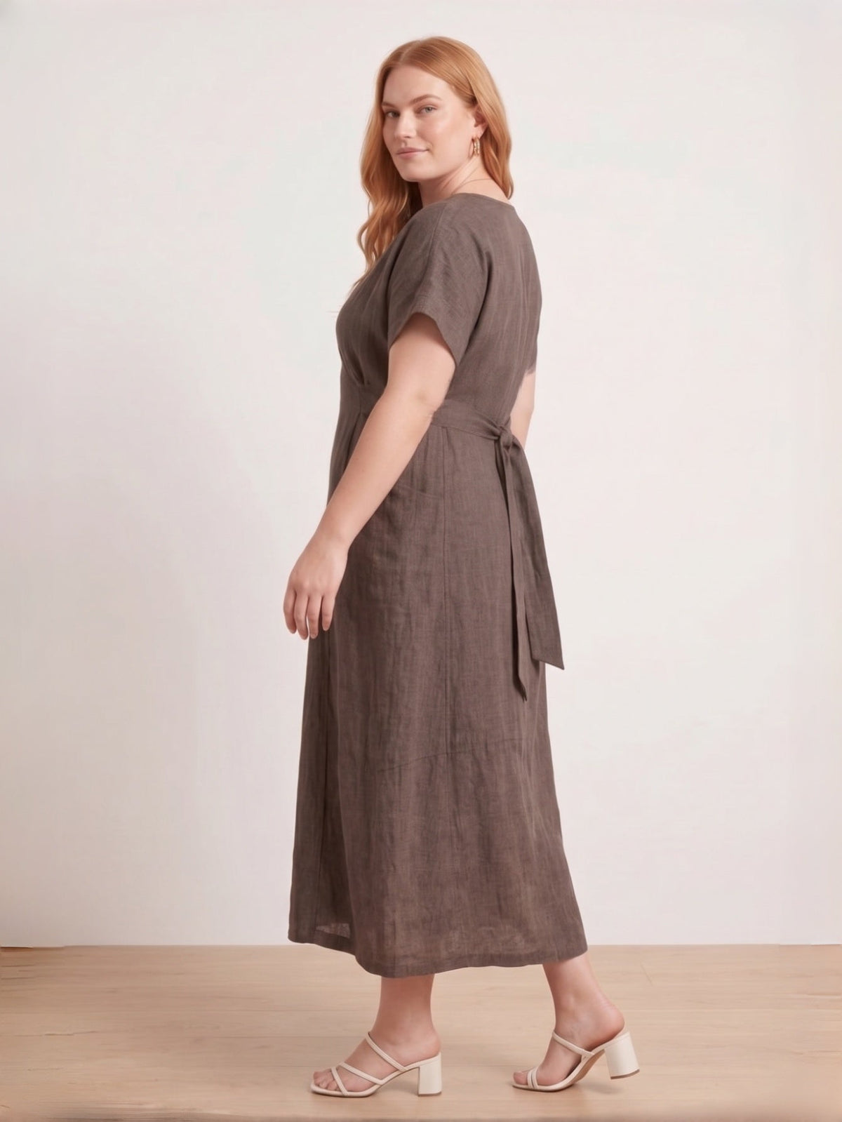 Larui Plus Size Women's Short Sleeves Dress