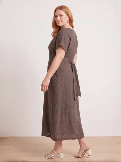 Larui Plus Size Women's Short Sleeves Dress
