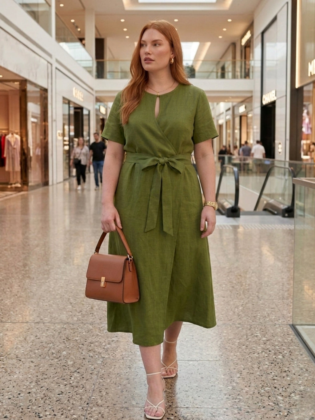 Larui Plus Size Women's Short Sleeves Dress