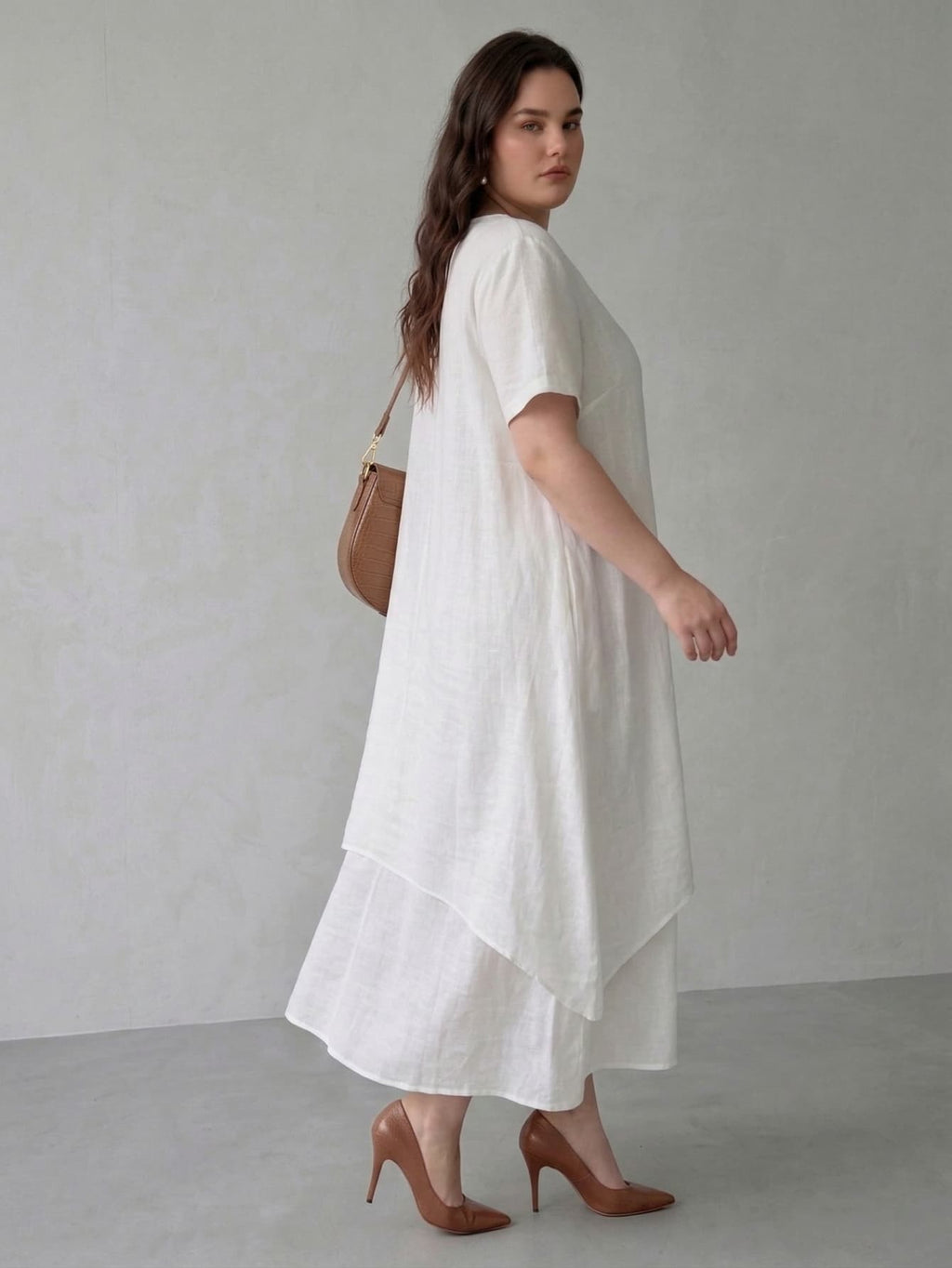 Larui Plus Size Women's Linen Dress