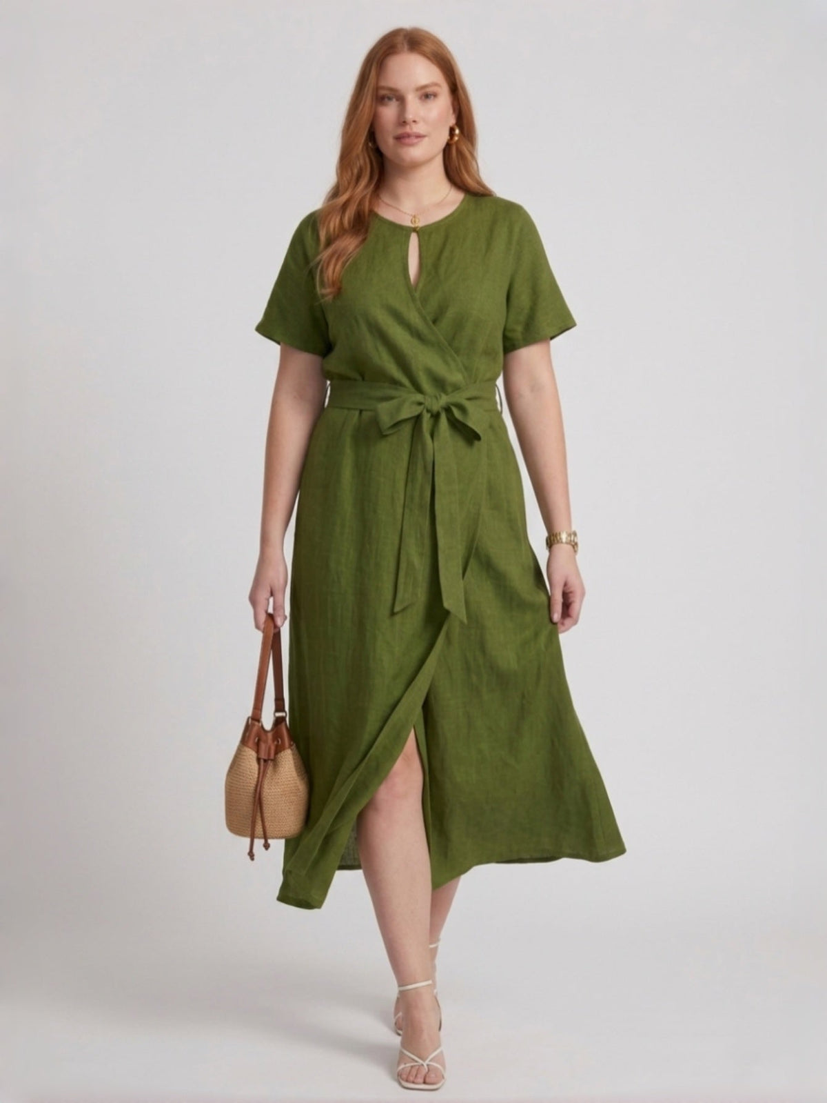 Larui Plus Size Women's Short Sleeves Dress