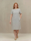 Larui Plus Size Women's Linen Bow Dress