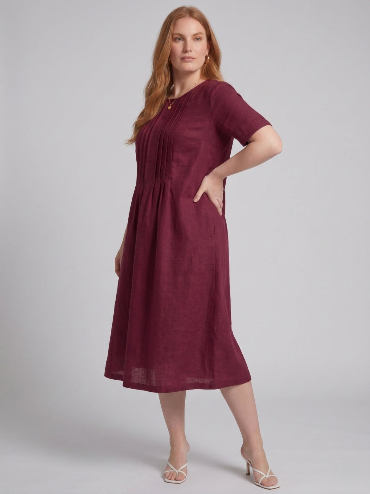 Larui Plus Size Women's Short Sleeves Dress