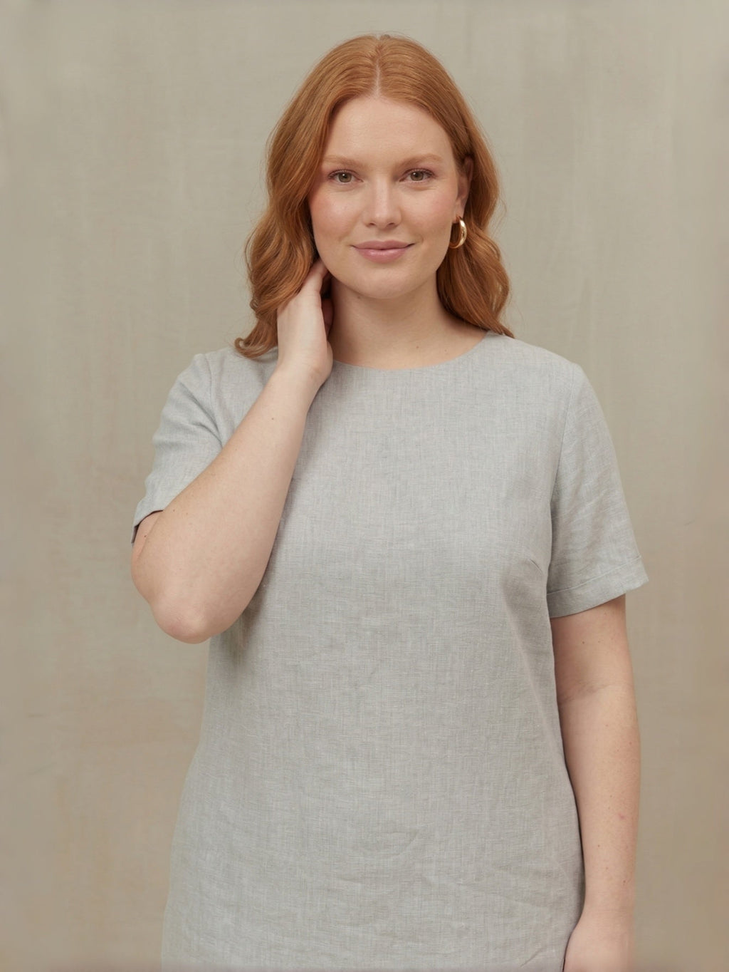 Larui Plus Size Women's Linen Bow Dress