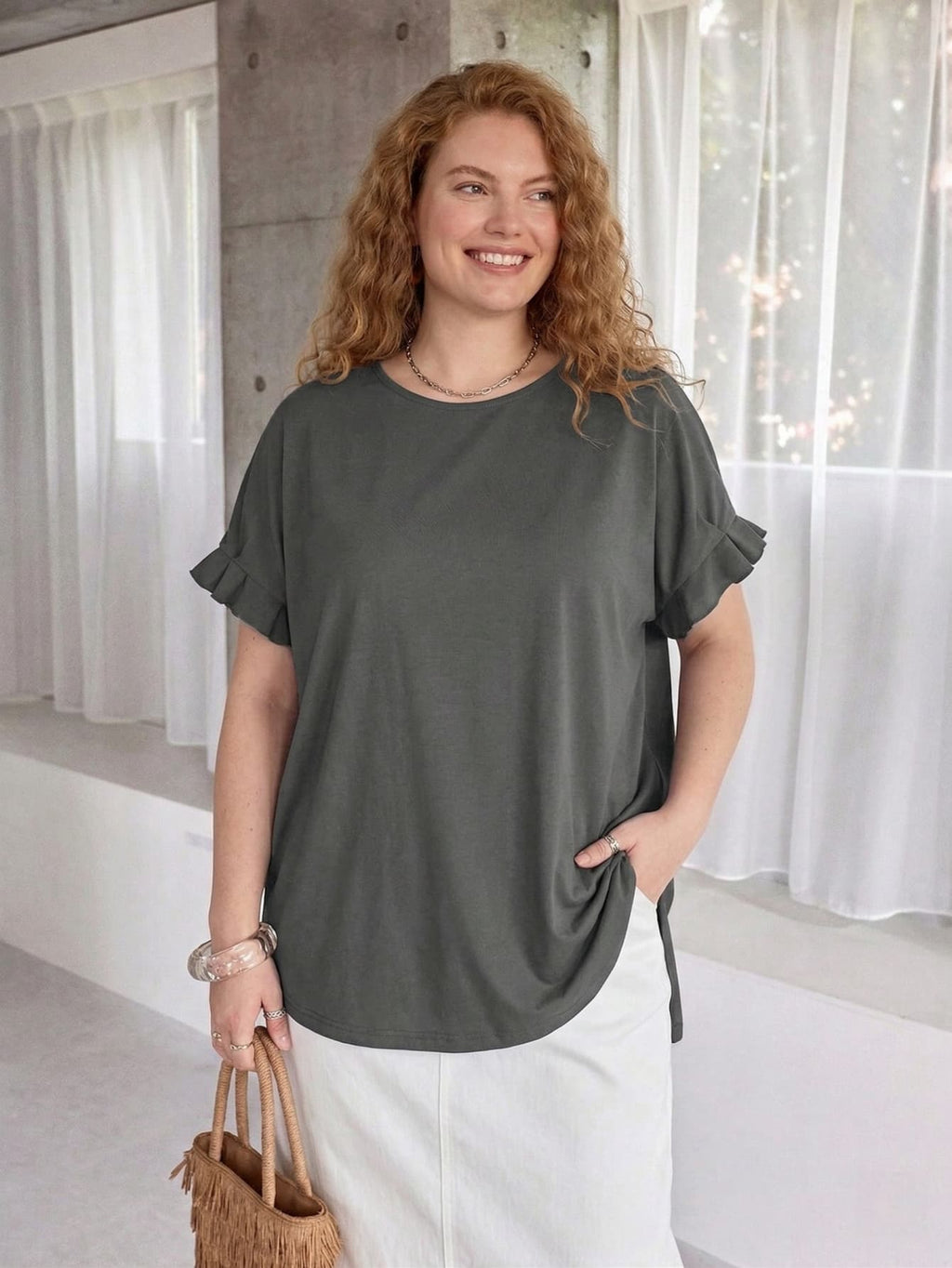 Larui Plus Size Women's Short Sleeves Top