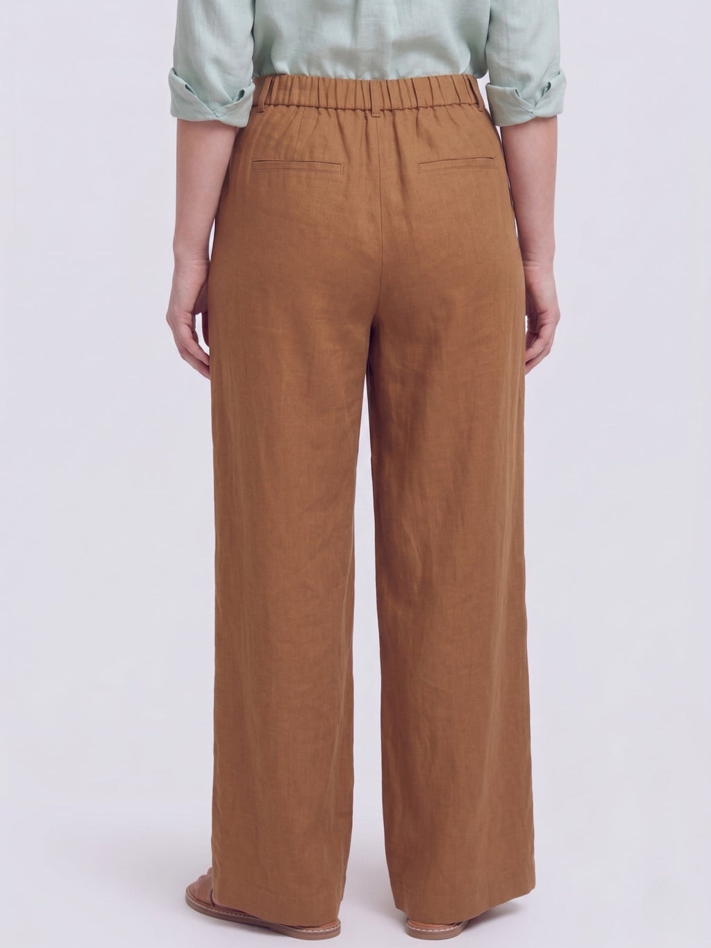 Larui Plus Size Women's Linen Pocket Full Length Pants