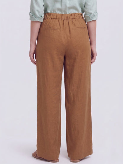 Larui Plus Size Women's Linen Pocket Full Length Pants