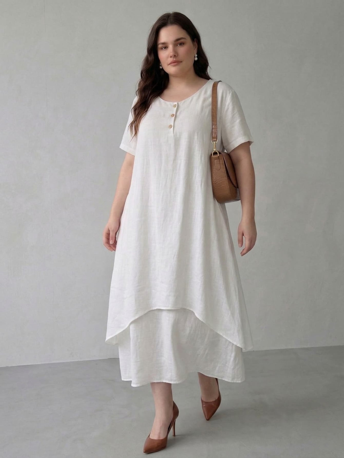 Larui Plus Size Women's Linen Dress