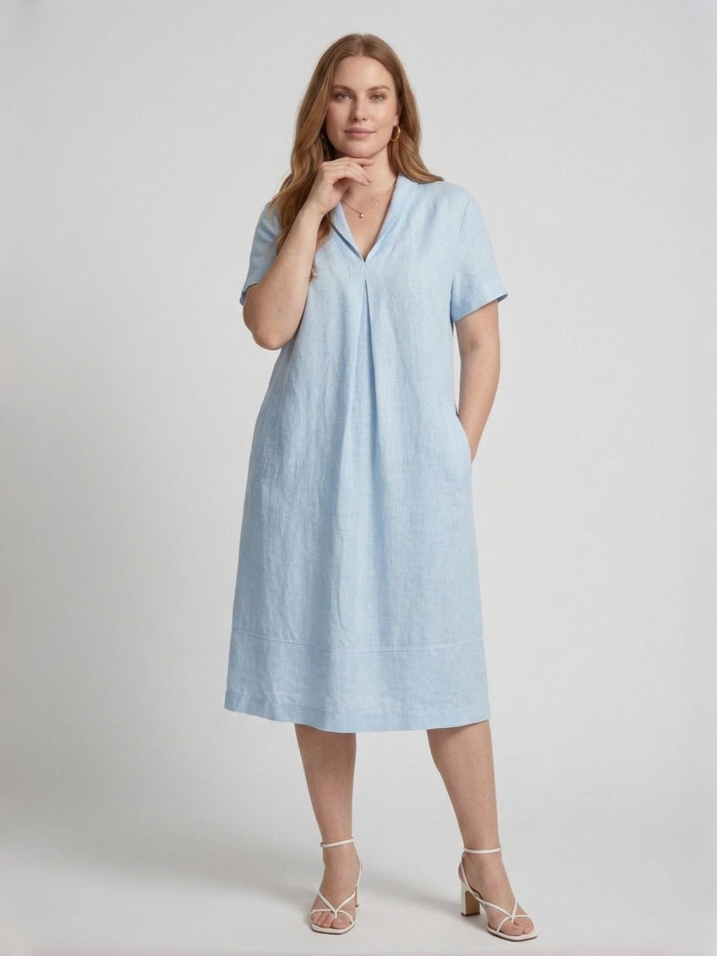 Larui Plus Size Women's Short Sleeves Dress